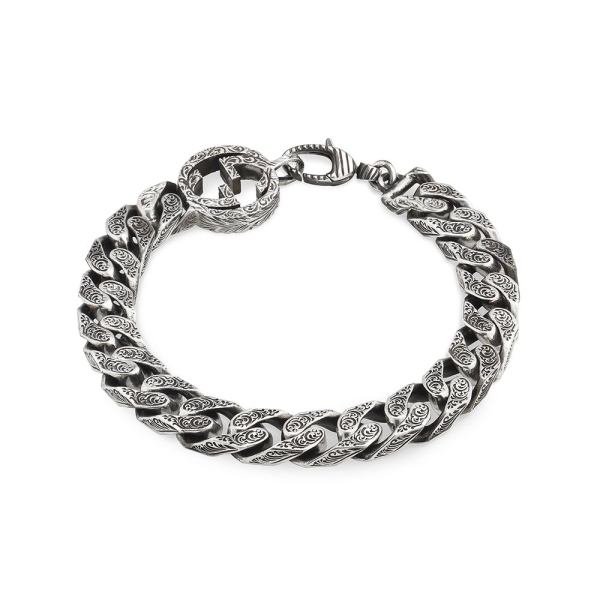 Gucci Silver Paisley Gourmette Interlocking G Bracelet YBA454285001