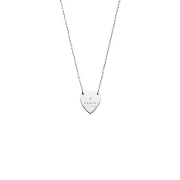 Gucci Trademark Heart Silver Necklace YBB22351200100U