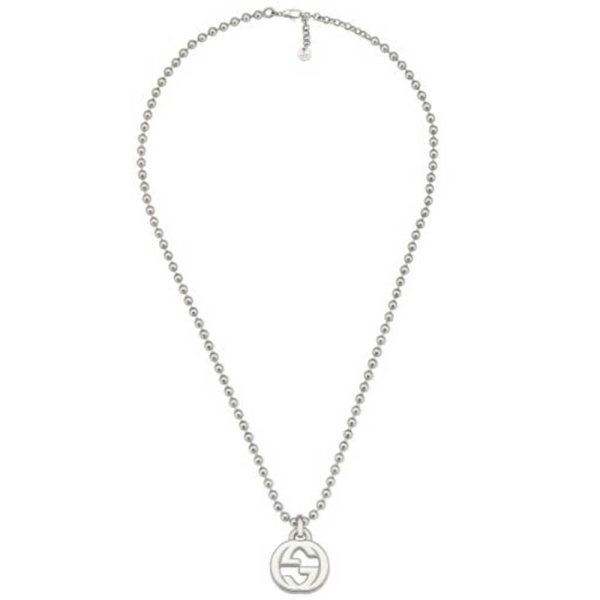 Gucci Interlocking GG Silver 4mm Beaded Necklace YBB47921700100U