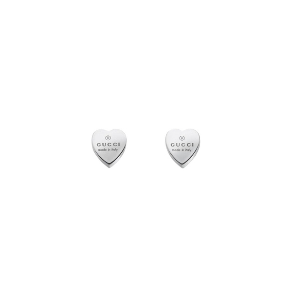Gucci Trademark Heart Silver Stud Earrings YBD22399000100U