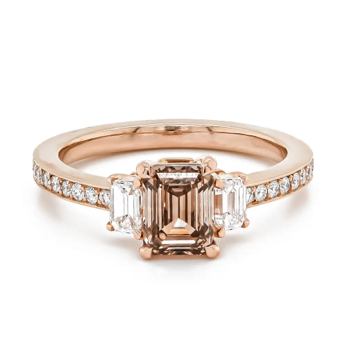 Vintage 14k White Gold Designer Natural Fancy Brown Diamond Engagement Ring  | eBay